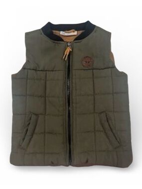 Timberland Kids Khaki Green Quilted Puffer Vest Size 12M